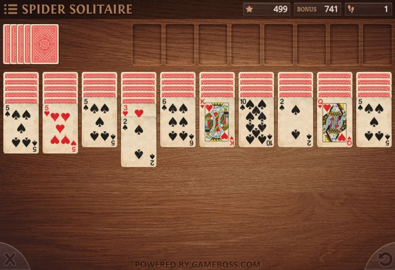 Solitaire green felt turn 3
